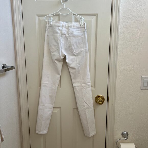 Uniqlo White Skinny Tapered Middle Rise Ultra Stretch Jeans Size 24in NEW - Picture 2 of 6